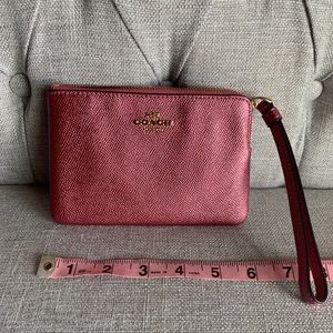 Coach, hot pink metallic wristlet!💕